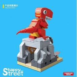 QuanGuan 100198 Quan Guan 100198 non  BẢO TÀNG KHỦNG LONG TYRANNOSAURUS REX bộ đồ chơi xếp lắp ráp ghép mô hình Dino Museum HAPPY STREET 278 khối