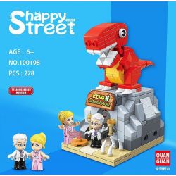 QuanGuan 100198 Quan Guan 100198 non  BẢO TÀNG KHỦNG LONG TYRANNOSAURUS REX bộ đồ chơi xếp lắp ráp ghép mô hình Dino Museum HAPPY STREET 278 khối