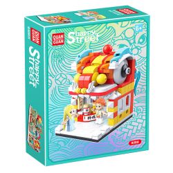 QuanGuan 100197 Quan Guan 100197 non  QUÁN TRÀ SỮA bộ đồ chơi xếp lắp ráp ghép mô hình Creator HAPPY STREET Sáng Tạo 267 khối