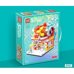 QuanGuan 100197 Quan Guan 100197 non  QUÁN TRÀ SỮA bộ đồ chơi xếp lắp ráp ghép mô hình Creator HAPPY STREET Sáng Tạo 267 khối