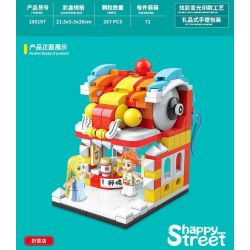 QuanGuan 100197 Quan Guan 100197 non  QUÁN TRÀ SỮA bộ đồ chơi xếp lắp ráp ghép mô hình Creator HAPPY STREET Sáng Tạo 267 khối