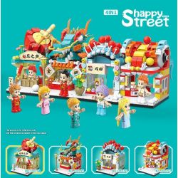 QuanGuan 100194 Quan Guan 100194 non  CỬA HÀNG ÂM NHẠC bộ đồ chơi xếp lắp ráp ghép mô hình Creator HAPPY STREET Sáng Tạo 245 khối