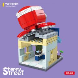 QuanGuan 100205 Quan Guan 100205 non  CỬA HÀNG TAKOYAKI bộ đồ chơi xếp lắp ráp ghép mô hình Creator HAPPY STREET Sáng Tạo 279 khối