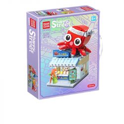 QuanGuan 100205 Quan Guan 100205 non  CỬA HÀNG TAKOYAKI bộ đồ chơi xếp lắp ráp ghép mô hình Creator HAPPY STREET Sáng Tạo 279 khối