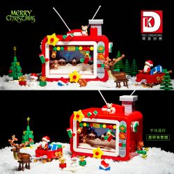 DK 711 non  TRUYỀN HÌNH GIÁNG SINH bộ đồ chơi xếp lắp ráp ghép mô hình Christmas 626 khối
