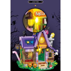 BALODY 21052 non  NGÔI NHÀ KẸO HALLOWEEN bộ đồ chơi xếp lắp ráp ghép mô hình Seasonal CANDY HOUSE Mùa Lễ Hội 780 khối