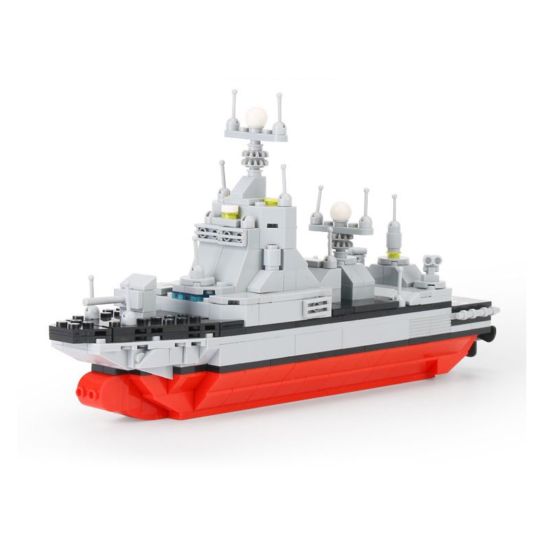 ACHKO 40014 non  KẺ HỦY DIỆT TÊN LỬA 052D. bộ đồ chơi xếp lắp ráp ghép mô hình Military Army 052D DESTRDYER Quân Sự Bộ Đội 355 khối