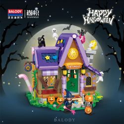 BALODY 21052 non  NGÔI NHÀ KẸO HALLOWEEN bộ đồ chơi xếp lắp ráp ghép mô hình Seasonal CANDY HOUSE Mùa Lễ Hội 780 khối