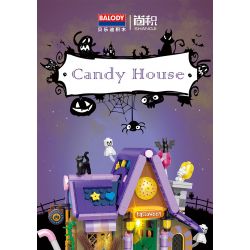 BALODY 21052 non  NGÔI NHÀ KẸO HALLOWEEN bộ đồ chơi xếp lắp ráp ghép mô hình Seasonal CANDY HOUSE Mùa Lễ Hội 780 khối