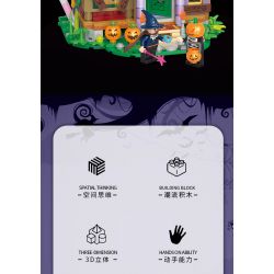 BALODY 21052 non  NGÔI NHÀ KẸO HALLOWEEN bộ đồ chơi xếp lắp ráp ghép mô hình Seasonal CANDY HOUSE Mùa Lễ Hội 780 khối