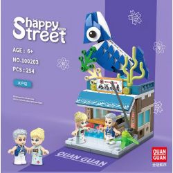 QuanGuan 100203 Quan Guan 100203 non  CỬA HÀNG CÁ bộ đồ chơi xếp lắp ráp ghép mô hình Creator HAPPY STREET Sáng Tạo 254 khối