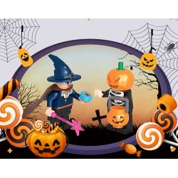 BALODY 21052 non  NGÔI NHÀ KẸO HALLOWEEN bộ đồ chơi xếp lắp ráp ghép mô hình Seasonal CANDY HOUSE Mùa Lễ Hội 780 khối
