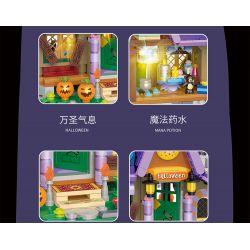 BALODY 21052 non  NGÔI NHÀ KẸO HALLOWEEN bộ đồ chơi xếp lắp ráp ghép mô hình Seasonal CANDY HOUSE Mùa Lễ Hội 780 khối
