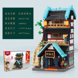 XINGBAO 01120 non  NHÀ ĐƯỜNG THỊNH VƯỢNG TRANG TRẠI CÁ CHÌM MINI bộ đồ chơi xếp lắp ráp ghép mô hình Mini Modular Đường Phố Thu Nhỏ 448 khối