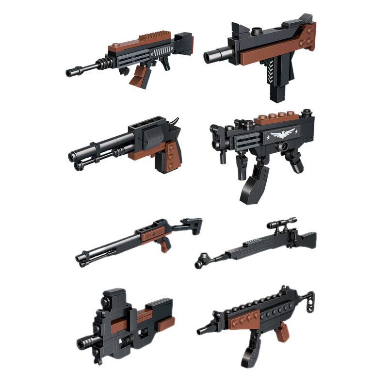 GUDI 40601 non  ĐẠI BÀNG SA MẠC 8 KẾT HỢP bộ đồ chơi xếp lắp ráp ghép mô hình Gun SUPER SENTAI Súng