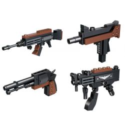 GUDI 40601 non  ĐẠI BÀNG SA MẠC 8 KẾT HỢP bộ đồ chơi xếp lắp ráp ghép mô hình Gun SUPER SENTAI Súng