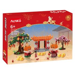 ACHKO 10003 non  NĂM CON BÒ bộ đồ chơi xếp lắp ráp ghép mô hình Chinese Traditional Festivals Lễ Hội Cổ Truyền 789 khối