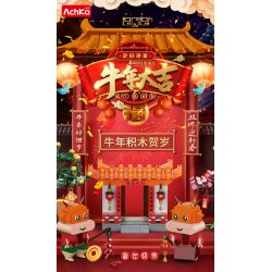 ACHKO 10003 non  NĂM CON BÒ bộ đồ chơi xếp lắp ráp ghép mô hình Chinese Traditional Festivals Lễ Hội Cổ Truyền 789 khối