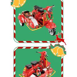 BALODY 21059 non  GIÁNG SINH BA BÁNH bộ đồ chơi xếp lắp ráp ghép mô hình Motorcycle Motorbike Xe Hai Bánh 1529 khối