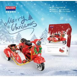 BALODY 21059 non  GIÁNG SINH BA BÁNH bộ đồ chơi xếp lắp ráp ghép mô hình Motorcycle Motorbike Xe Hai Bánh 1529 khối