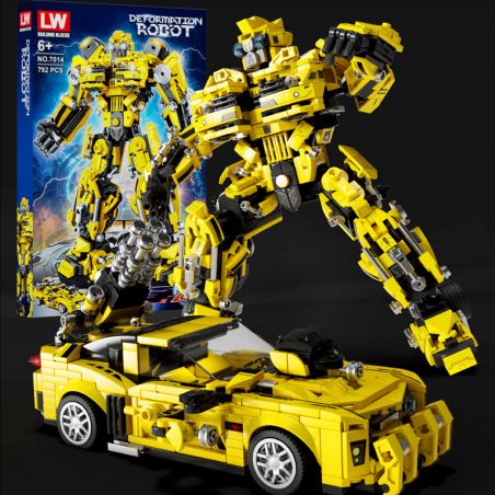 818 98271 10002 F CARD 76002 LW 7014 non  CON ONG bộ đồ chơi xếp lắp ráp ghép mô hình DEFORMATION ROBOT 792 khối