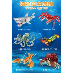 Kazi KY80045 80045 non  SEA WORLD 6 MÔ HÌNH CÁ MẬP ĐẦU BÚA CUA HOÀNG ĐẾ BẠCH TUỘC KHỔNG LỒ TÔM BỌ NGỰA ĐUÔI CHIM ĐỎ MEXICO ẨN SĨ bộ đồ chơi xếp lắp ráp ghép mô hình Creator OCEAN Sáng Tạo 1041 khối