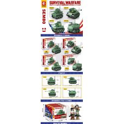 SEMBO 207101 207102 207103 207100 non  CÁC MẪU LIFE WAR 4 M5 STUART XE TĂNG M26 PERSHING CHIẾN ĐẤU CHỦ LỰC M60 BỌC THÉP CHỞ QUÂN M113 bộ đồ chơi xếp lắp ráp ghép mô hình Military Army SURVIVAL WARFARE Quân Sự Bộ Đội 708 khối