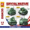 SEMBO 207101 207102 207103 207100 non  CÁC MẪU LIFE WAR 4 M5 STUART XE TĂNG M26 PERSHING CHIẾN ĐẤU CHỦ LỰC M60 BỌC THÉP CHỞ QUÂN M113 bộ đồ chơi xếp lắp ráp ghép mô hình Military Army SURVIVAL WARFARE Quân Sự Bộ Đội 708 khối