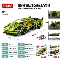 ACHKO 60012 DB-0084 0084 DB0084 non  LAMBORGHINI TRỞ LẠI XE bộ đồ chơi xếp lắp ráp ghép mô hình  Kỹ Thuật Công Nghệ Cao Mô Hình Phương Tiện 439 khối