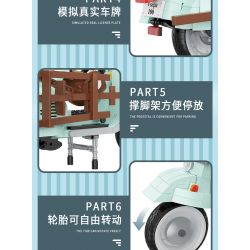BALODY 21063 non  XE MÁY NHỎ TƯƠI bộ đồ chơi xếp lắp ráp ghép mô hình Motorcycle Motorbike AUTUMN PAINTING Xe Hai Bánh 1078 khối