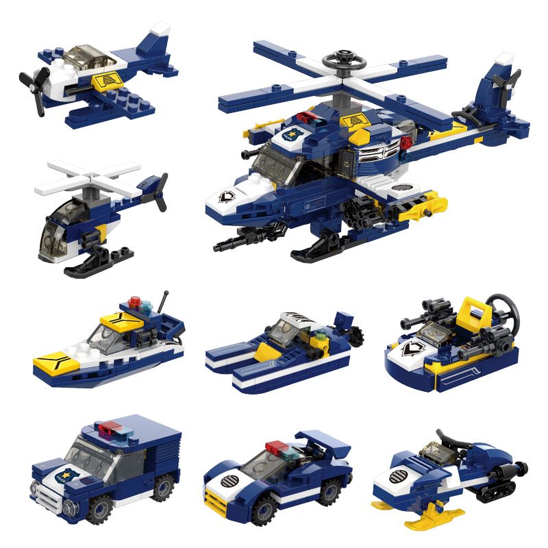 XINGBAO XB-57001 57001 XB57001 non  CÔNG AN THÀNH PHỐ (8 TRONG 1) bộ đồ chơi xếp lắp ráp ghép mô hình City CITY POLICE