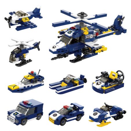 XINGBAO XB-57001 57001 XB57001 non  CÔNG AN THÀNH PHỐ (8 TRONG 1) bộ đồ chơi xếp lắp ráp ghép mô hình City CITY POLICE