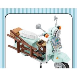 BALODY 21063 non  XE MÁY NHỎ TƯƠI bộ đồ chơi xếp lắp ráp ghép mô hình Motorcycle Motorbike AUTUMN PAINTING Xe Hai Bánh 1078 khối