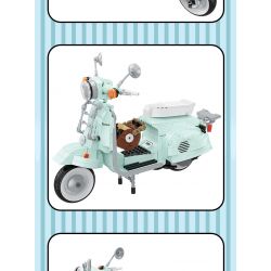 BALODY 21063 non  XE MÁY NHỎ TƯƠI bộ đồ chơi xếp lắp ráp ghép mô hình Motorcycle Motorbike AUTUMN PAINTING Xe Hai Bánh 1078 khối