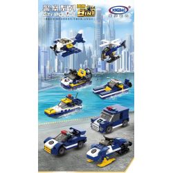 XINGBAO XB-57001 57001 XB57001 non  CÔNG AN THÀNH PHỐ (8 TRONG 1) bộ đồ chơi xếp lắp ráp ghép mô hình City CITY POLICE
