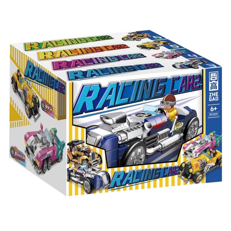 ZHEGAO SC3007 3007 non  XE THỜI THƯỢNG CYBERPUNK 4 LOẠI BÒ RỪNG SƯ TỬ HỒNG PHI CÔNG SỐ 51 bộ đồ chơi xếp lắp ráp ghép mô hình Creator RACING CAR Sáng Tạo
