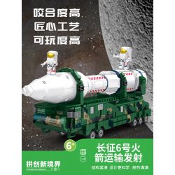 INBRIXX 691010 non  VỤ PHÓNG TÊN LỬA VẬN TẢI TRƯỜNG CHINH 6 THÁNG 3 bộ đồ chơi xếp lắp ráp ghép mô hình Space Thám Hiểm Không Gian 702 khối