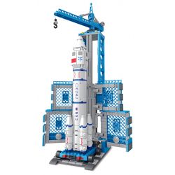 INBRIXX 691009 non  TRUNG TÂM PHÓNG TÊN LỬA THẦN CHÂU bộ đồ chơi xếp lắp ráp ghép mô hình Space Thám Hiểm Không Gian 712 khối