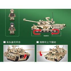 SEMBO 203110 non  XE TĂNG CHIẾN ĐẤU CHỦ LỰC TYPE 99A bộ đồ chơi xếp lắp ráp ghép mô hình Military Army TYPE 99A MAIN BATTLE TANK Quân Sự Bộ Đội 1256 khối