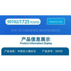 MorkModel 50102 Mork Model 50102 non  KHO bộ đồ chơi xếp lắp ráp ghép mô hình MEDIEVALTOWN BARN 1725 khối