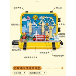 BALODY 21061 non  HÀNH LÝ B.DUCK VÒNG QUANH THẾ GIỚI LUÂN ĐÔN bộ đồ chơi xếp lắp ráp ghép mô hình B.DUCK TRAVEL SUITCASE 1499 khối