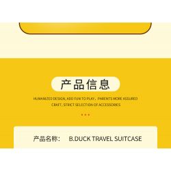 BALODY 21061 non  HÀNH LÝ B.DUCK VÒNG QUANH THẾ GIỚI LUÂN ĐÔN bộ đồ chơi xếp lắp ráp ghép mô hình B.DUCK TRAVEL SUITCASE 1499 khối