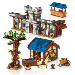 MorkModel 50101 Mork Model 50101 non  THỊ TRẤN THỜI TRUNG CỔ bộ đồ chơi xếp lắp ráp ghép mô hình MEDIEVALTOWN MARKET 1724 khối
