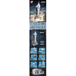 Enlighten 42302 Qman 42302 non  TÊN LỬA VŨ TRỤ LONG MARCH 6 KẾT HỢP bộ đồ chơi xếp lắp ráp ghép mô hình Creator 3 In 1 Sáng Tạo Với 3 Mẫu