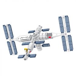 INBRIXX 691002 non  TRẠM KHÔNG GIAN bộ đồ chơi xếp lắp ráp ghép mô hình Space SPACE STATION Thám Hiểm Không Gian 368 khối