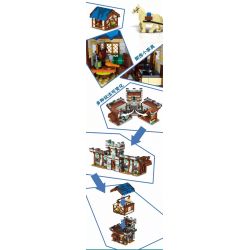 MorkModel 50101 Mork Model 50101 non  THỊ TRẤN THỜI TRUNG CỔ bộ đồ chơi xếp lắp ráp ghép mô hình MEDIEVALTOWN MARKET 1724 khối