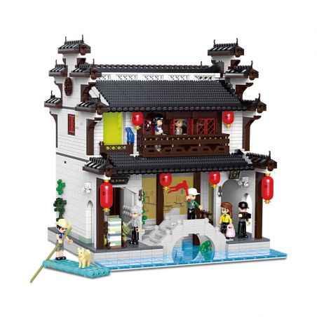 XINGBAO XB-01036 01036 XB01036 non  HOÀI DƯƠNG THƯ VIỆN bộ đồ chơi xếp lắp ráp ghép mô hình Mini Modular Đường Phố Thu Nhỏ 3036 khối