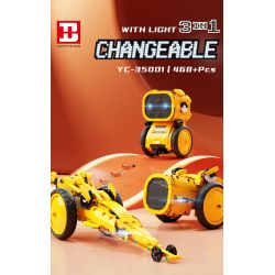 HAPPY BUILD SHINEYU XINYU YC-35001 35001 YC35001 non  NGƯỜI MÁY 3IN1 bộ đồ chơi xếp lắp ráp ghép mô hình Gun CHANGEABLE Súng 468 khối