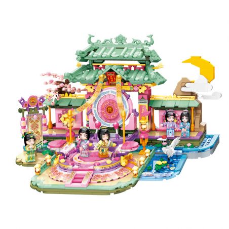 Enlighten 33018 Qman 33018 non  TÒA NHÀ MÚA NƯỚC HUAYUE bộ đồ chơi xếp lắp ráp ghép mô hình Fairy Swordplay Tiên Kiếm Hiệp