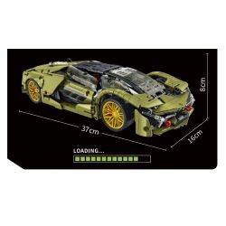 PanlosBrick 673005 Panlos Brick 673005 non  ĐUA CƠ KHÍ tỷ lệ 1:14 bộ đồ chơi xếp lắp ráp ghép mô hình  LAMBORGHINI TERZO MILLENNIO Kỹ Thuật Công Nghệ Cao Mô Hình Phương Tiện 1406 khối